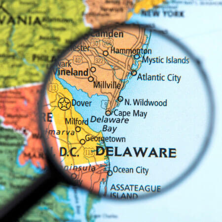 Delaware Map Maginifying Glass